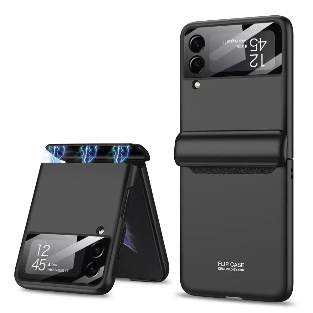 Etui ochronne do Samsung Galaxy Z Flip 4 z ładowaniem bezprzewodowym, odporne na upadki, elastyczne, trwałe | Sansoti