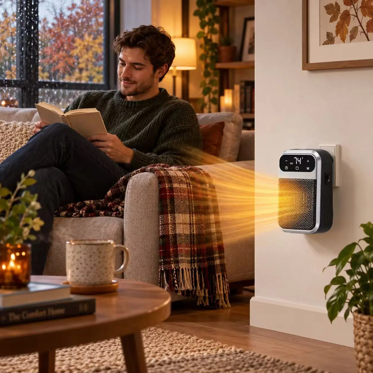 Compact Ceramic Heater 800W with Timer & Thermostat - Energy-Efficient Bathroom Heating for Small Spaces | Sansoti