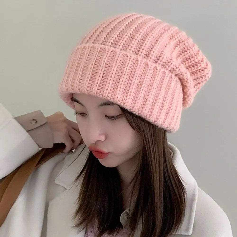 Gebreide Katoenen Muts Unisex Beanie Winterhoofdeksel Hip-Hop Streetwear Warmte Effen Kleur Skatewear | Sansoti