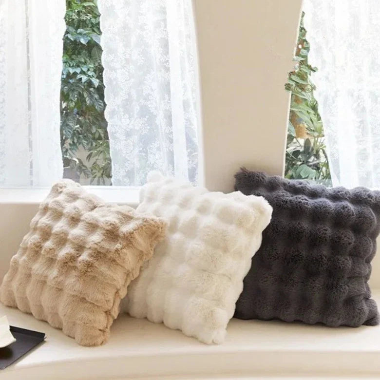Zachte Imitatiebont Kussenhoes voor Bank en Bed – Luxe Pluche Sierkussen – Warm en Decoratief | Sansoti