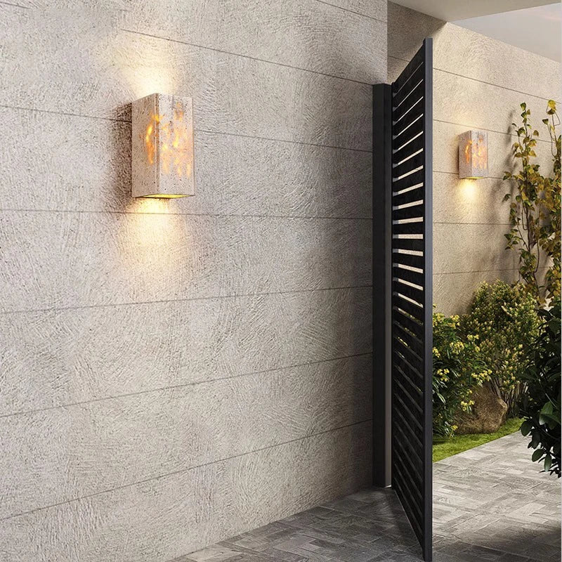 Buitenlamp Travertin Steen Up Down LED IP65 3000K Gevel | Sansoti
