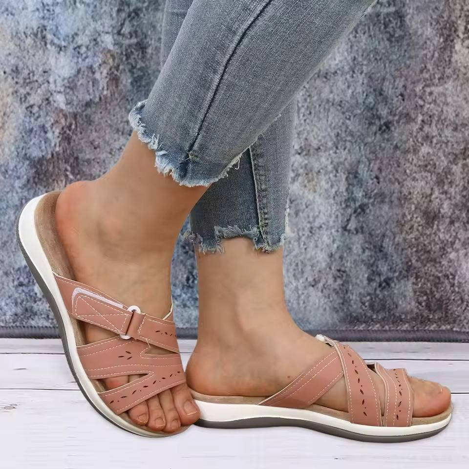 Tongs orthopédiques pour femmes avec triple soutien de la voûte plantaire, réglables, antidérapantes et confortables | Sansoti