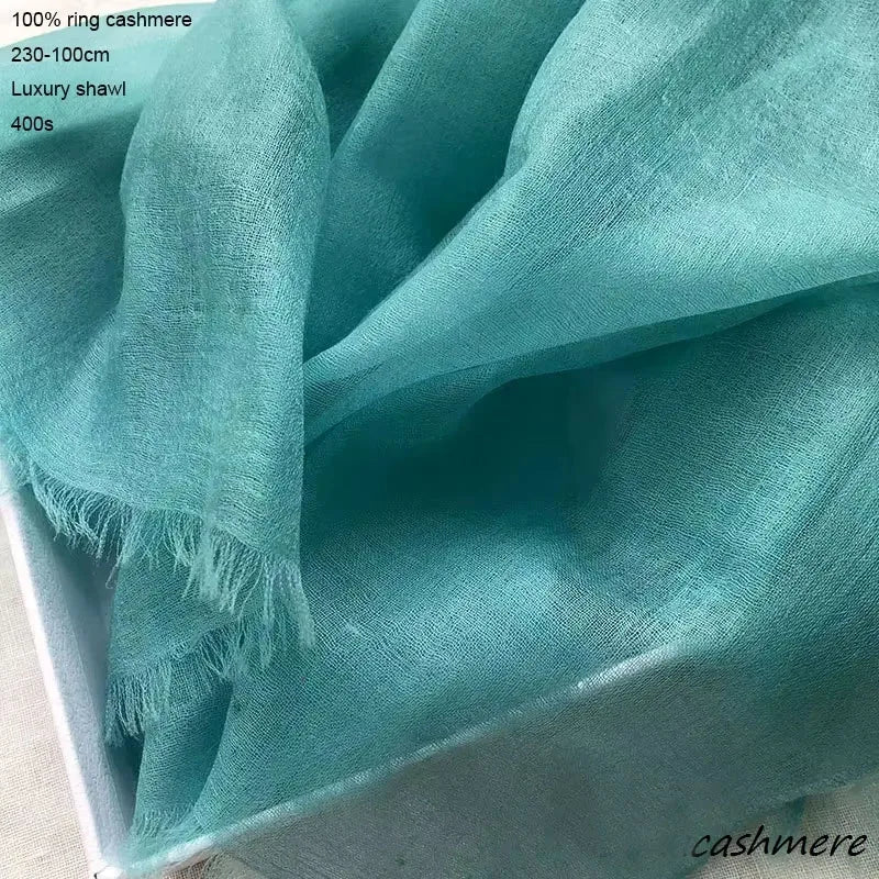 400S/Klasse 100% Kasjmier Sjaal Luxe Merk Vrouwen Fashion Ring Kasjmier Sjaal Dunne Zomer Winter Dames Zachte Lange kasjmier Sja
