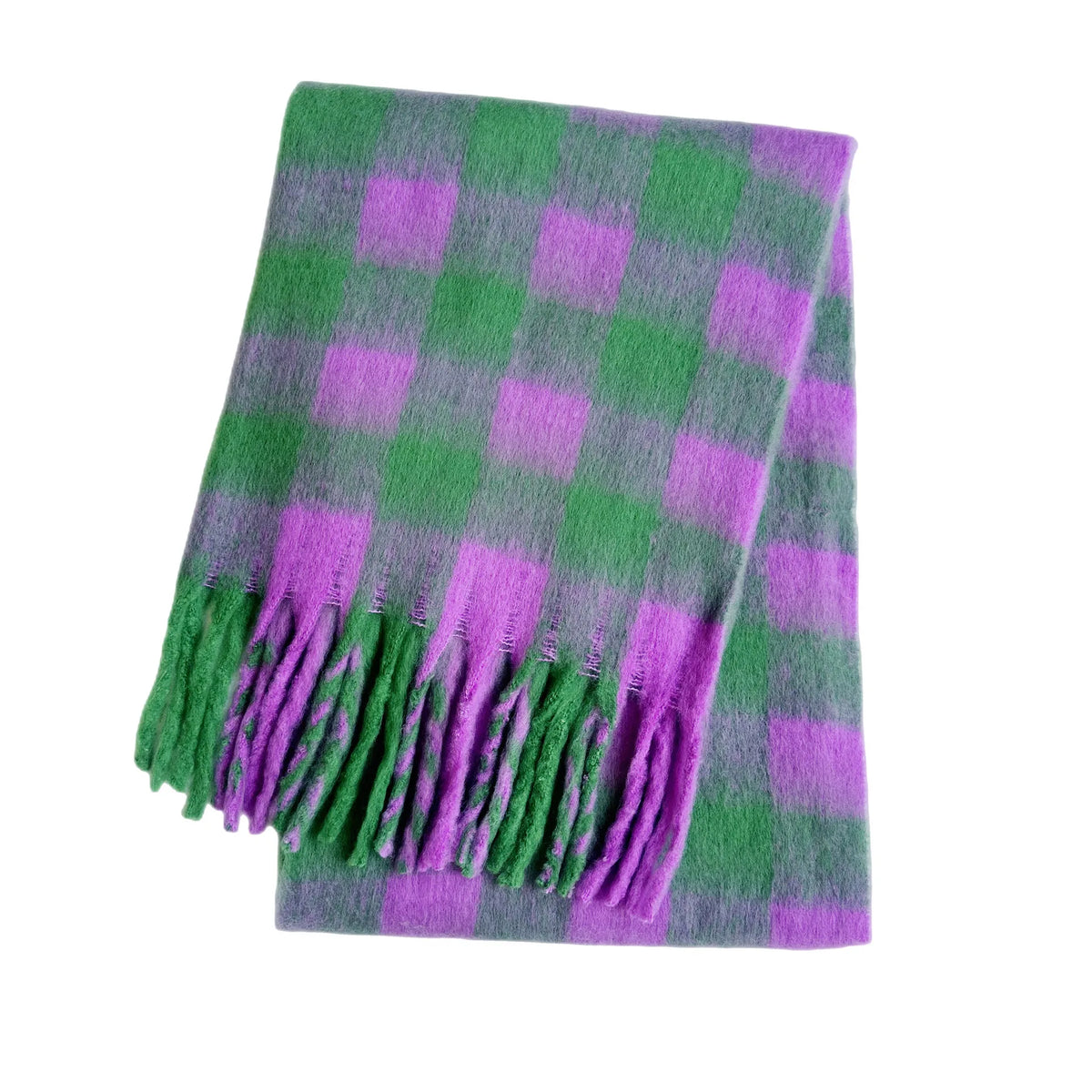 Luxueuze Cashmere Sjaal Geruite Print Winteraccessoire Halsdoek Dames 38x230cm Trendy Warm Elegant Stijlvol | Sansoti