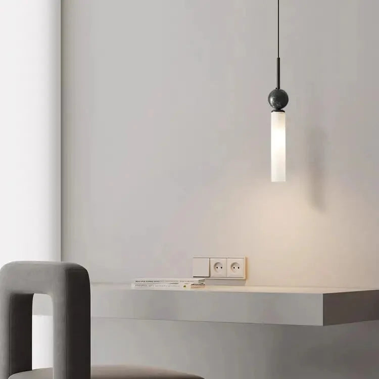 Pendelleuchte Marmor Rohr Zylinder Schwarz Gold Warmweiß Kaltweiß Design Beleuchtung Esszimmer Schlafzimmer Wohnzimmer | Sansoti
