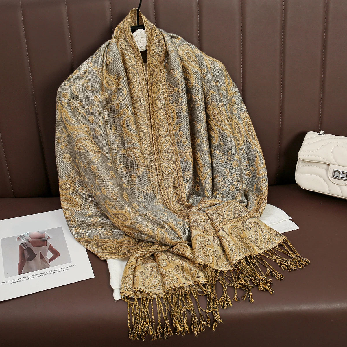 Pashmina Wrap Cashmere-look Women's 70x190cm Soft Winter Scarf Four Seasons Warm Foulard Elegant Scarf | Sansoti