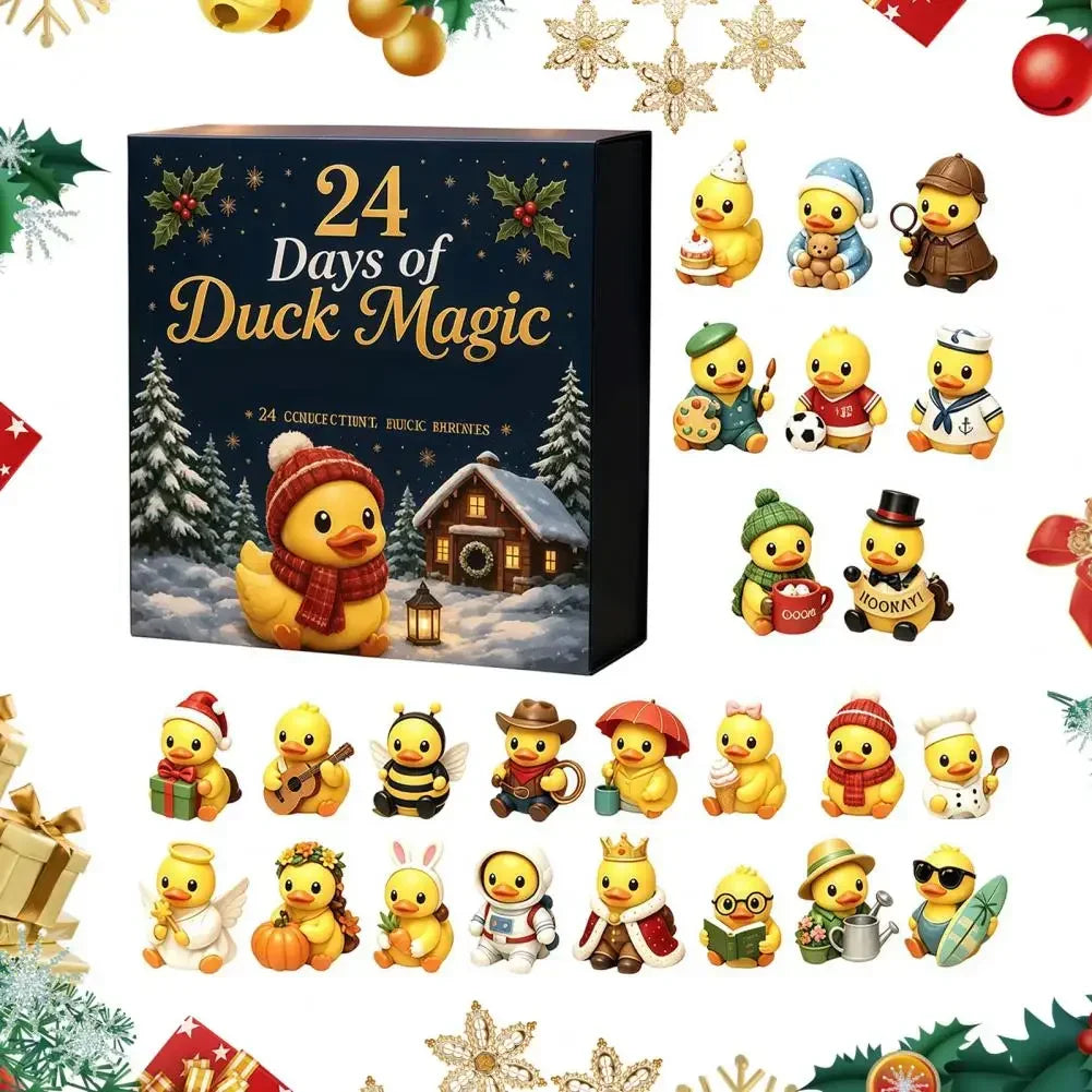 Advent Calendar Duck Squeeze Figures 24-Day Christmas Countdown Box Stress Relief Fidget Toy for Children | Sansoti
