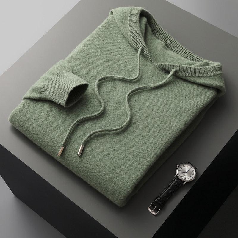 Wollen Hoodie met Capuchon voor Heren – Warm en Ademend Merino Trui – Thermoregulerende Outdoorkleding – Meerdere Kleuren | Sansoti