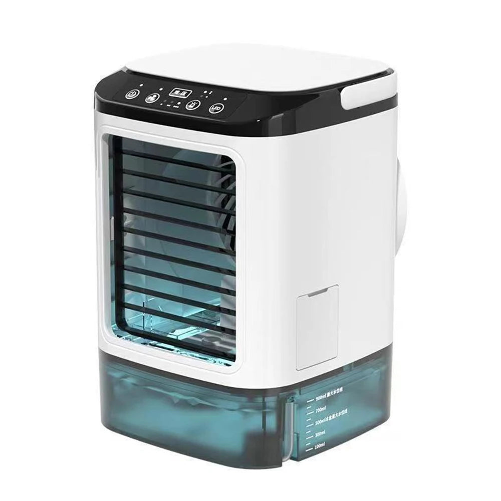 Compacte USB Ventilator Mini Luchtkoeler 3 Snelheden LED Lamp Bureau Kamer Camping Outdoor | Sansoti