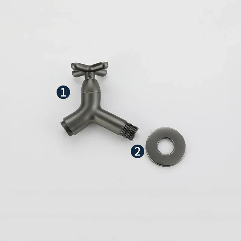 Wandarmatur für Kaltwasser aus Messing, modern, rund, keramisch, für Bad, Küche und Garten, Einhebel, stilvoll, langlebig, verchromt | Sansoti