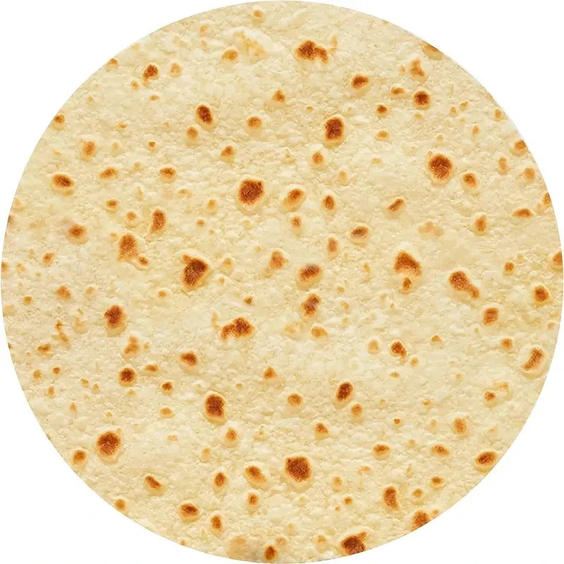 Ronde Flanellen Deken Tortilla Print Geel 150cm Zacht Warm Plaid Picknick Reizen Thuis Bank Bed Woonkamer | Sansoti