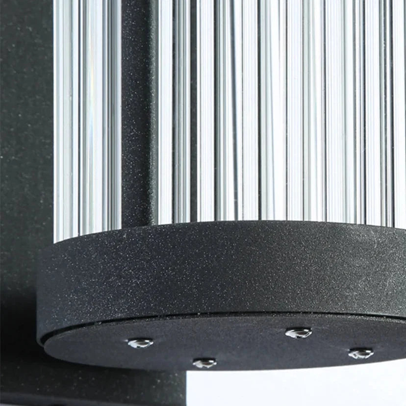 Solarbetriebene Wandleuchte aus geriffeltem Glas, Außenbeleuchtung, IP65 wasserdicht, für Garten, Eingang und Terrasse, 3 W LED-Stimmungslicht | Sansoti