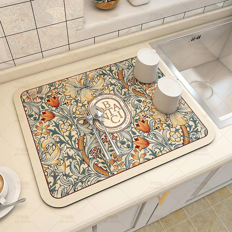 Absorberende Keukenmat Antislip 50x60cm Microvezel Sneldrogend Wasbaar Hygiënisch Vloerkleed Aanrecht | Sansoti