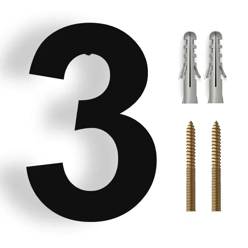 3D Floating House Number for Outdoors – Modern Stainless Steel Number for Facade and Entrance | Sansoti