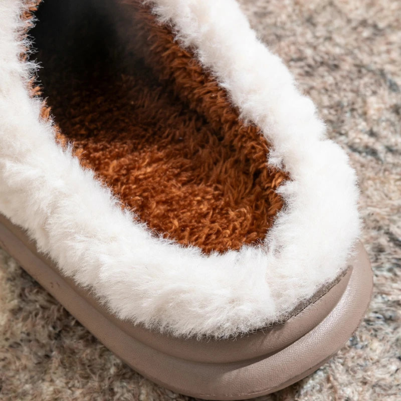 Zachte Damespantoffels met Fleecevoering Winterse Warmte Indoor Outdoor Antislip Zool Comfortabel Huisschoenen | Sansoti