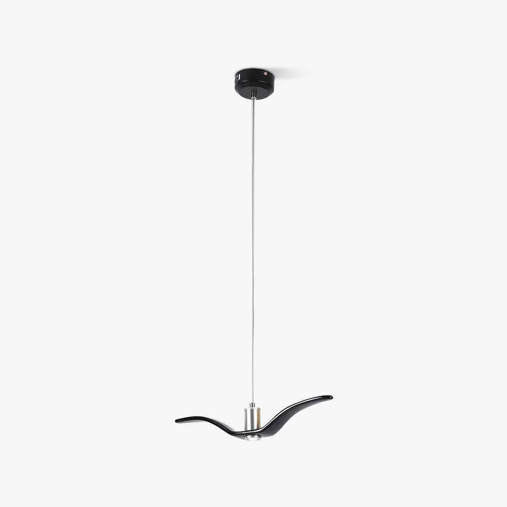 Suspension LED Design Oiseau Résine Aluminium Blanc Noir 3000K 4000K 6000K Salon Suspension Minimaliste Organique Plafonnier | Restfield