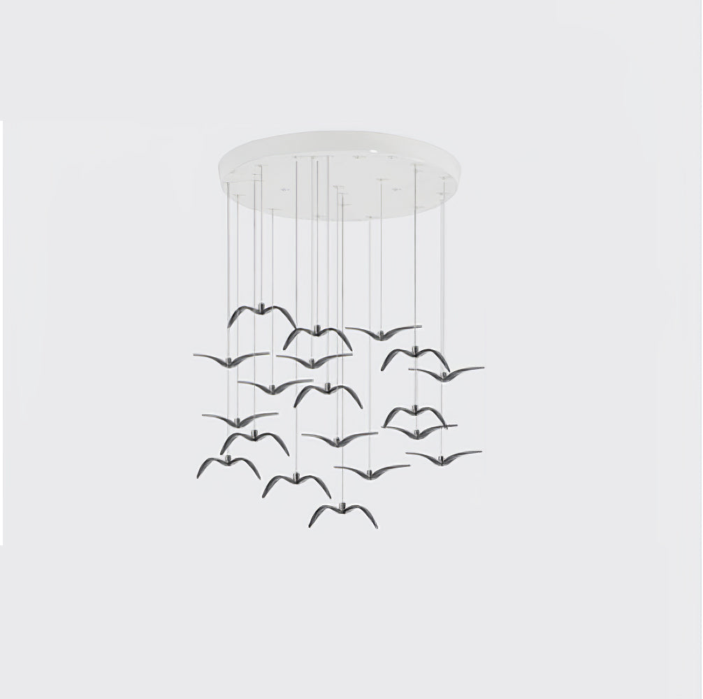 Suspension LED Design Oiseau Résine Aluminium Blanc Noir 3000K 4000K 6000K Salon Suspension Minimaliste Organique Plafonnier | Restfield
