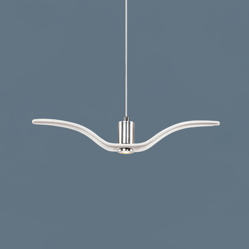 Suspension LED Design Oiseau Résine Aluminium Blanc Noir 3000K 4000K 6000K Salon Suspension Minimaliste Organique Plafonnier | Restfield