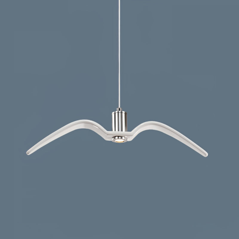 Suspension LED Design Oiseau Résine Aluminium Blanc Noir 3000K 4000K 6000K Salon Suspension Minimaliste Organique Plafonnier | Restfield