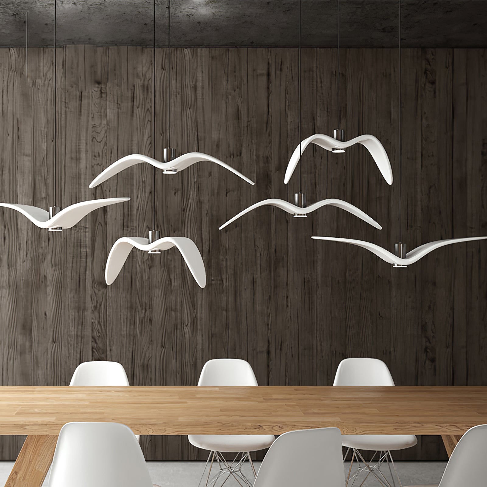 Suspension LED Design Oiseau Résine Aluminium Blanc Noir 3000K 4000K 6000K Salon Suspension Minimaliste Organique Plafonnier | Restfield