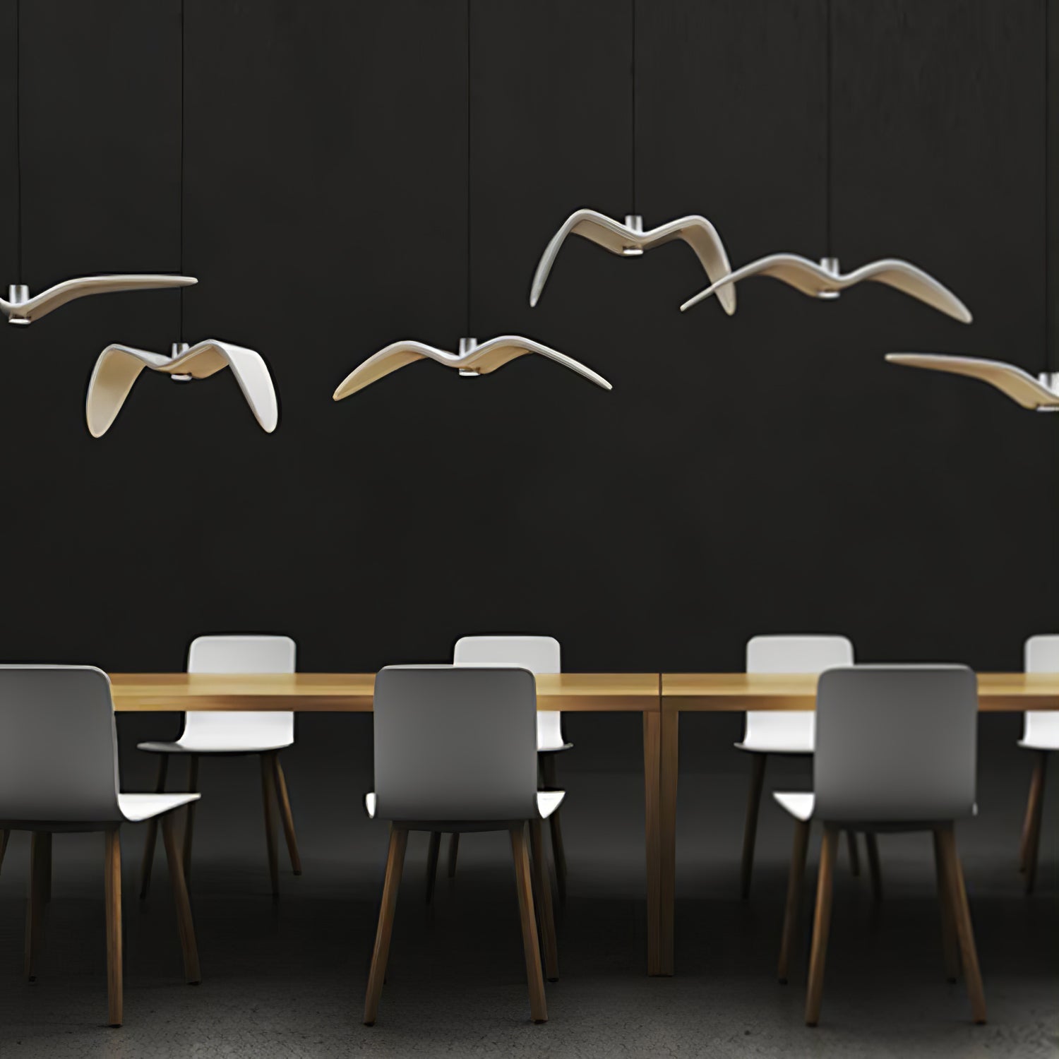 Suspension LED Design Oiseau Résine Aluminium Blanc Noir 3000K 4000K 6000K Salon Suspension Minimaliste Organique Plafonnier | Restfield