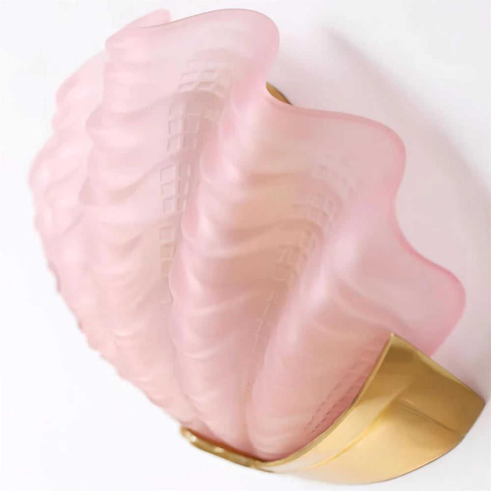 Glazen Wandlamp Schelp Design Messing & Glas Luxe Afwerking voor Gang en Slaapkamer | Sansoti