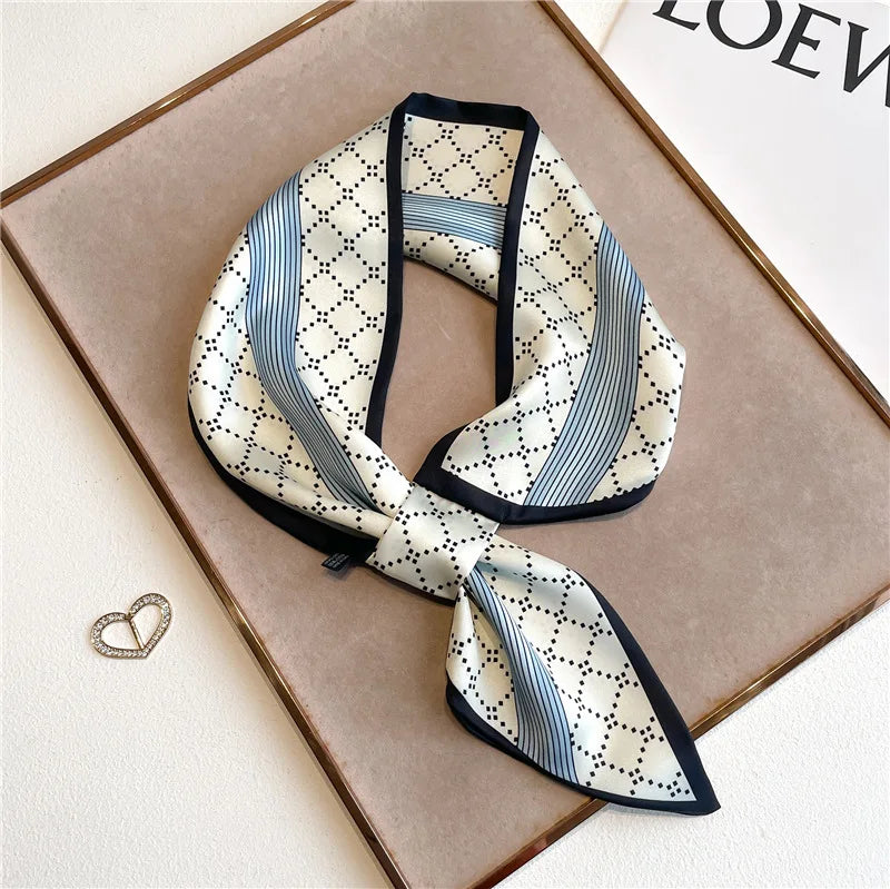 Satin Scarf with Animal Print 76x13cm Versatile Neck Ribbon Accessory for Everyday and Festive Use | Sansoti