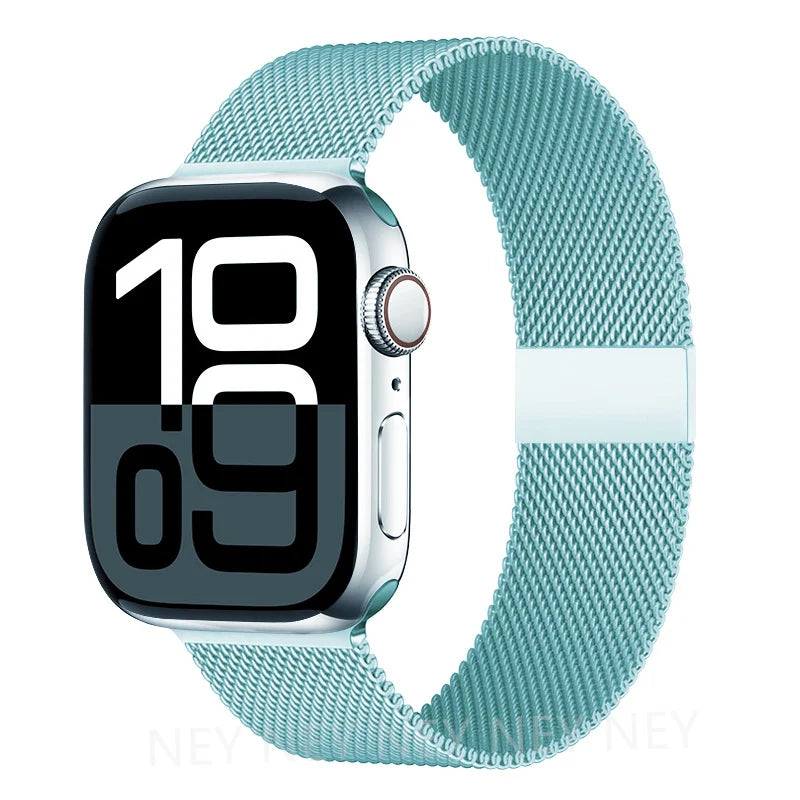 Milanaise-Mesh-Uhrenarmband Edelstahl Verstellbarer Magnetverschluss Smartwatch 38-49 mm Armband-Zubehör | Sansoti