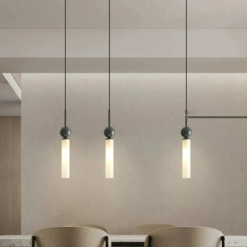 Pendelleuchte Marmor Rohr Zylinder Schwarz Gold Warmweiß Kaltweiß Design Beleuchtung Esszimmer Schlafzimmer Wohnzimmer | Sansoti