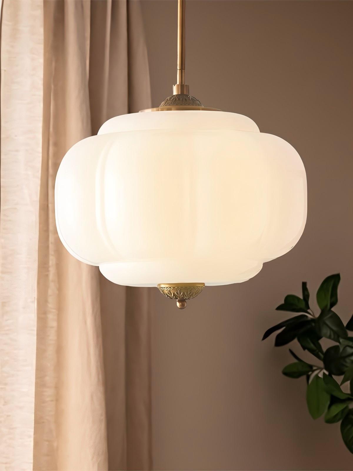 Vintage Melkglas Plafondlamp Geschulpt Rand Wit Roze Groen Blauw Helder Mat Glas Semi-Flush Hanglamp Messing Zwart Finish | Sansoti