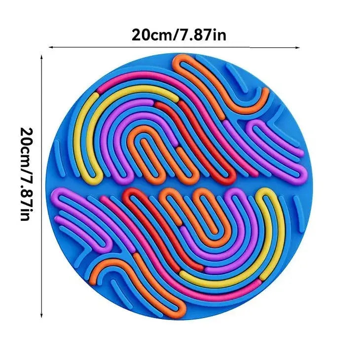 Sensorisch Siliconen Activiteitenbord 20x20cm Blauw 14 Strips Fidget Stressvermindering Fijnmotoriek Concentratie Kinderen Reizen | Sansoti
