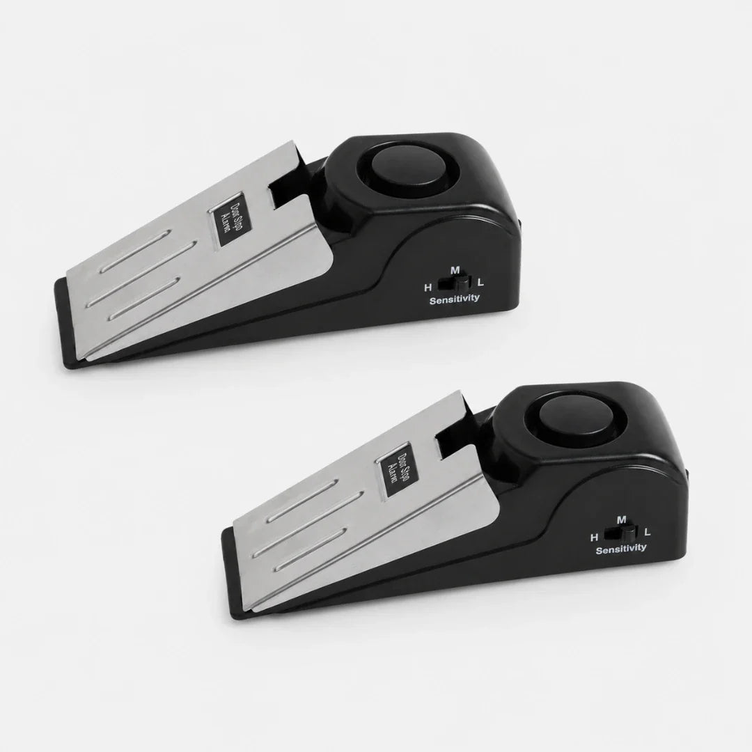 Doorstop with 120dB Vibration Alarm, Adjustable Sensitivity, Home, Hotel, Travel, Portable, Compact Security | Sansoti