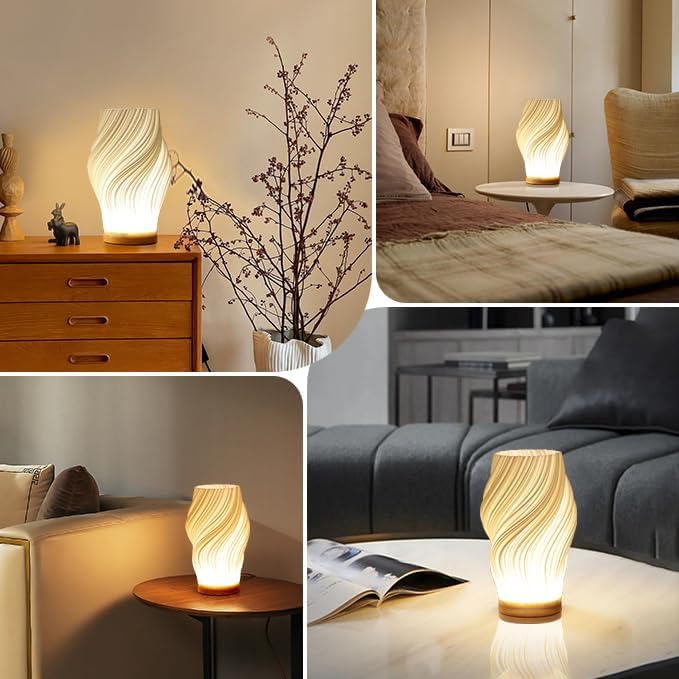 Lampe de table Vague Nuage Tourbillon Verre Fer Dimmable E14 LED Taille Moyenne Salon Chambre | Restfield