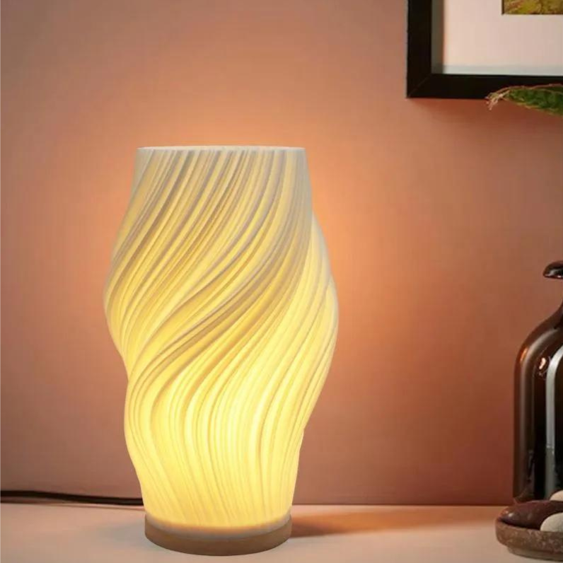 Lampe de table Vague Nuage Tourbillon Verre Fer Dimmable E14 LED Taille Moyenne Salon Chambre | Restfield