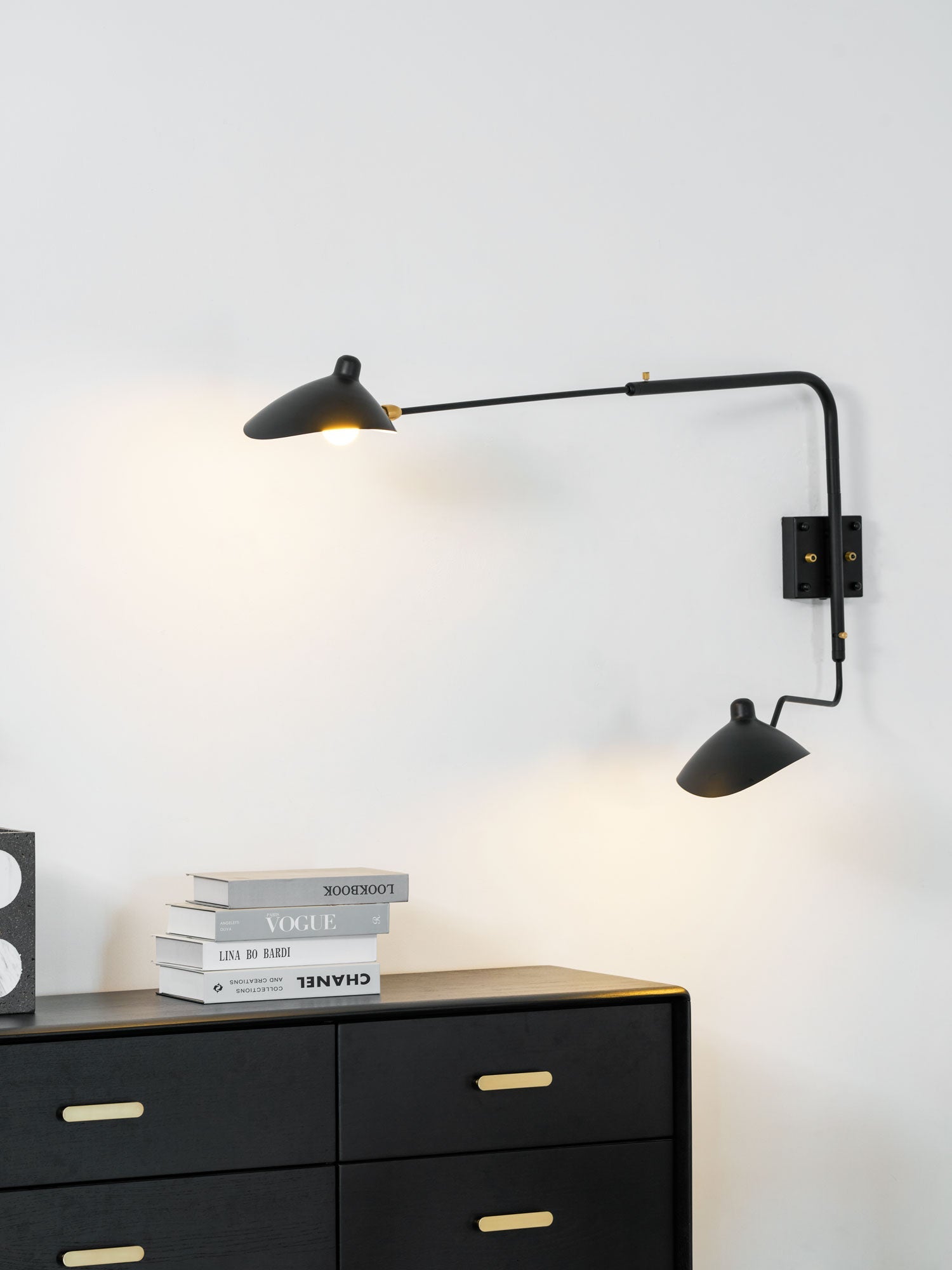 Wandlamp Verstelbaar Staal 1-Kops / 2-Kops 60-140 cm Modern Design Metaal Messing Chroom E26/E27 Fitting Instelbare Kap Richtbaar Licht Interieur | Sansoti