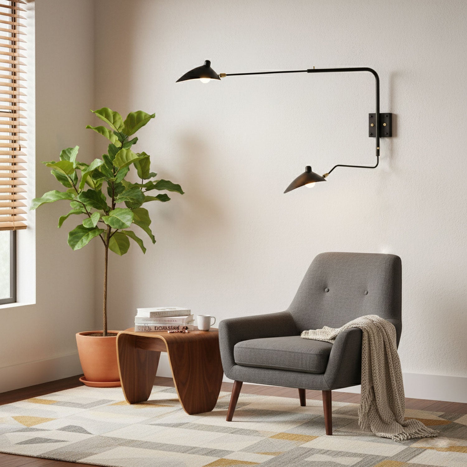 Wandlamp Verstelbaar Staal 1-Kops / 2-Kops 60-140 cm Modern Design Metaal Messing Chroom E26/E27 Fitting Instelbare Kap Richtbaar Licht Interieur | Sansoti