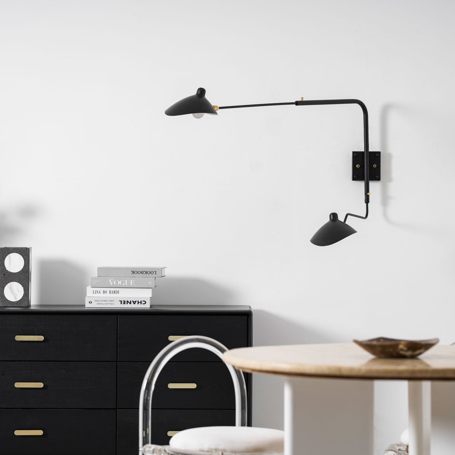 Wandlamp Verstelbaar Staal 1-Kops / 2-Kops 60-140 cm Modern Design Metaal Messing Chroom E26/E27 Fitting Instelbare Kap Richtbaar Licht Interieur | Sansoti