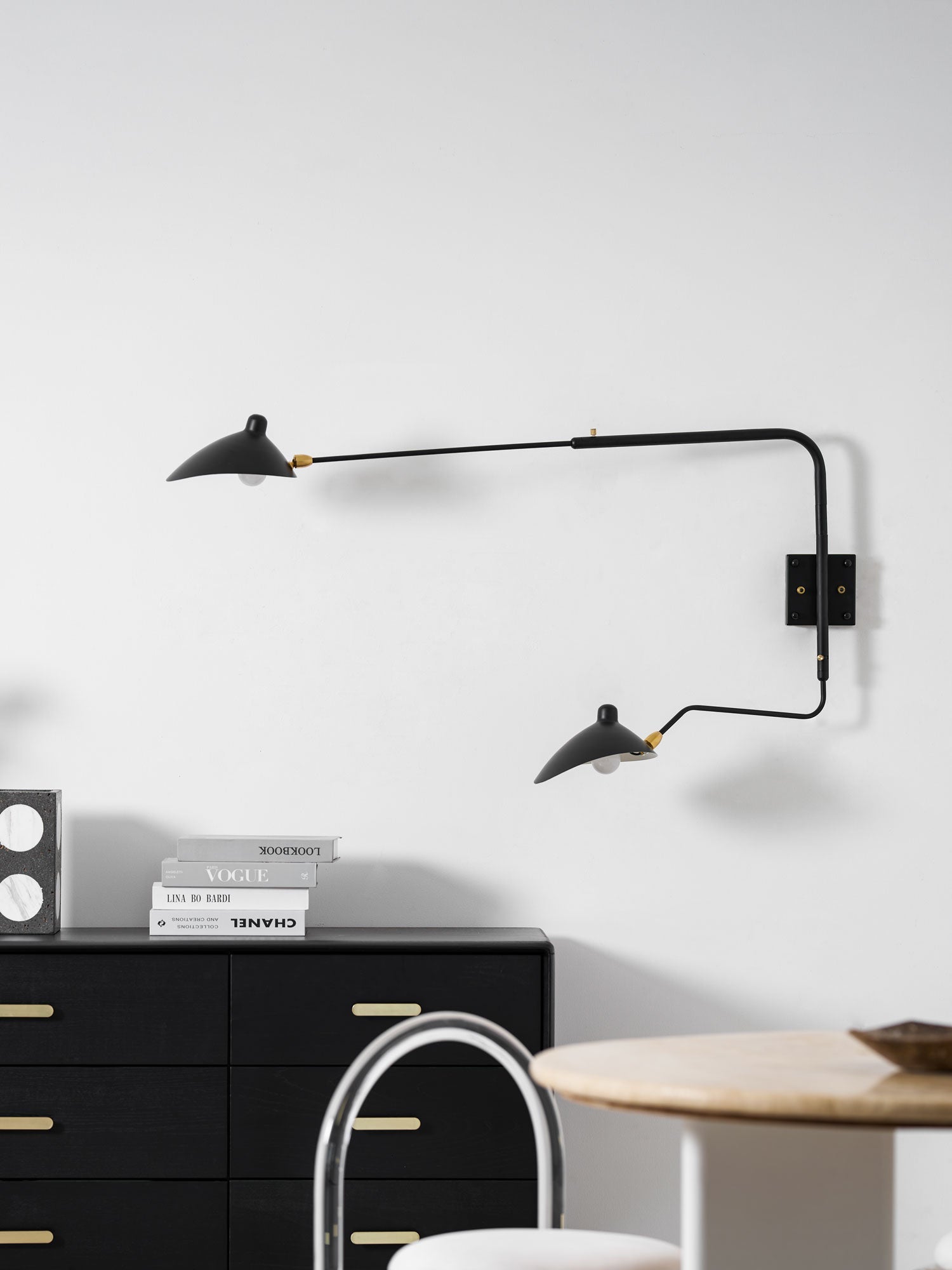 Wandlamp Verstelbaar Staal 1-Kops / 2-Kops 60-140 cm Modern Design Metaal Messing Chroom E26/E27 Fitting Instelbare Kap Richtbaar Licht Interieur | Sansoti