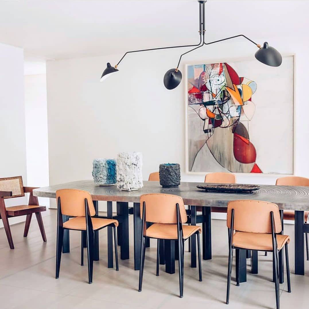 Plafondlamp Spider 3 Armen Mid-Century Modern Messing Verstelbaar Zwart Wit Grote Ruimte Restaurant Loft Stalen Armatuur Geïnspireerd Design | Sansoti