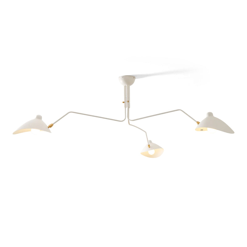 Plafondlamp Spider 3 Armen Mid-Century Modern Messing Verstelbaar Zwart Wit Grote Ruimte Restaurant Loft Stalen Armatuur Geïnspireerd Design | Sansoti