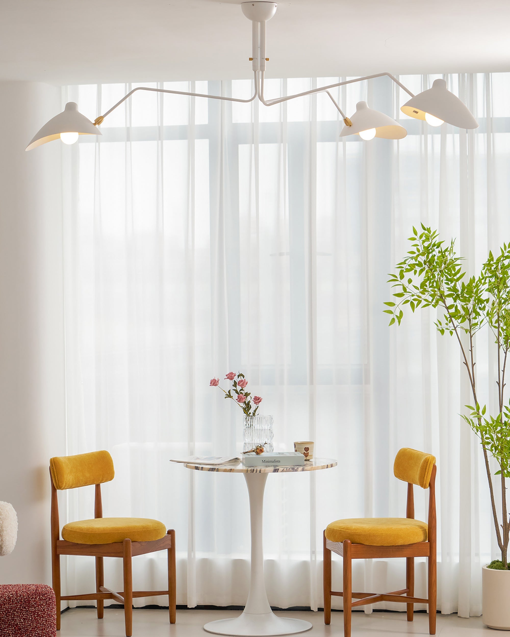 Plafondlamp Spider 3 Armen Mid-Century Modern Messing Verstelbaar Zwart Wit Grote Ruimte Restaurant Loft Stalen Armatuur Geïnspireerd Design | Sansoti
