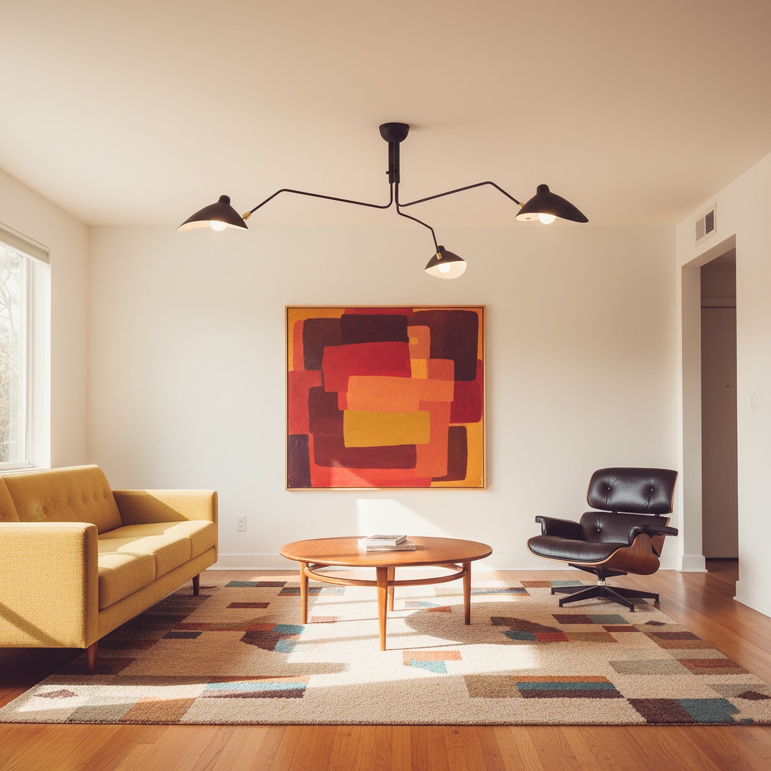 Plafondlamp Spider 3 Armen Mid-Century Modern Messing Verstelbaar Zwart Wit Grote Ruimte Restaurant Loft Stalen Armatuur Geïnspireerd Design | Sansoti