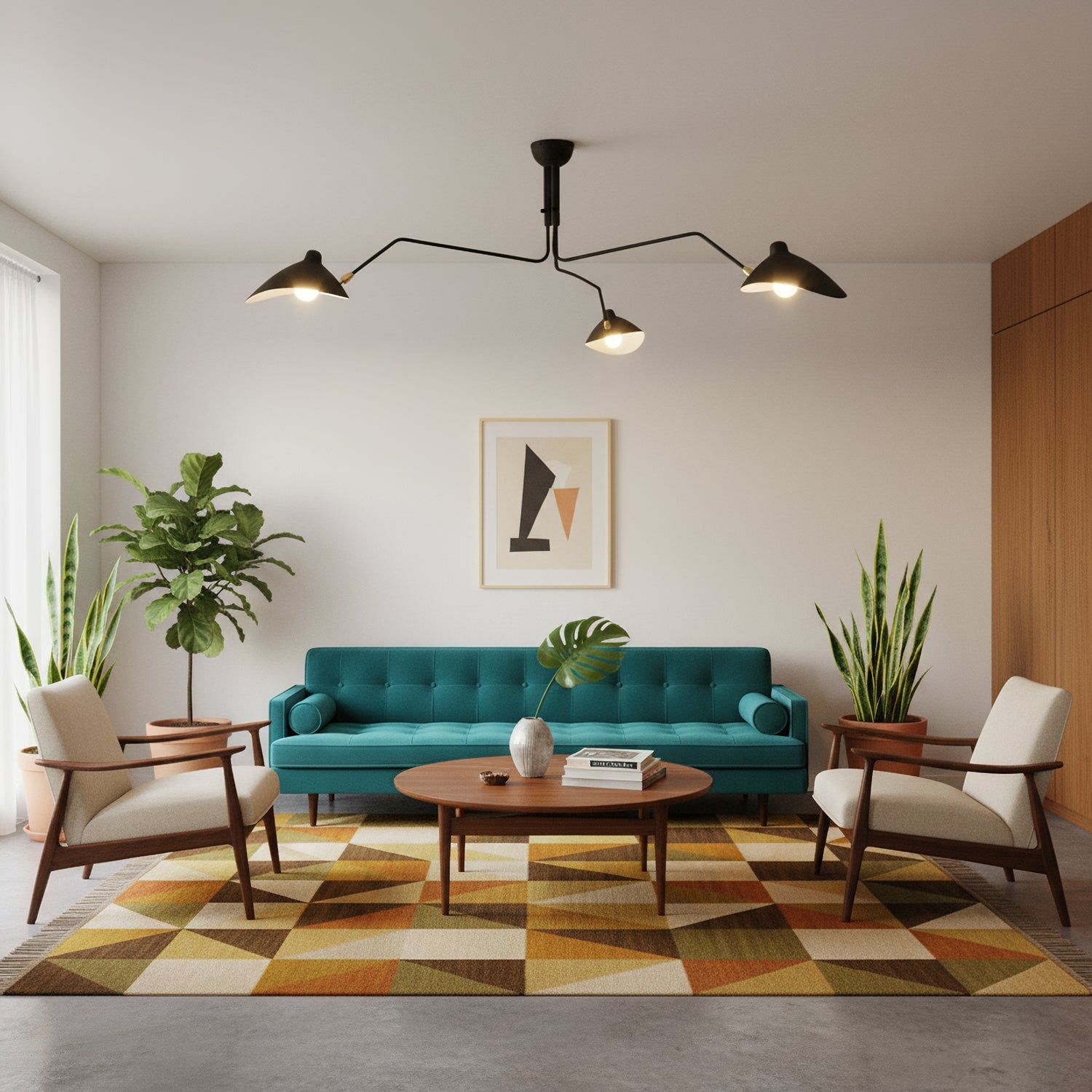 Plafondlamp Spider 3 Armen Mid-Century Modern Messing Verstelbaar Zwart Wit Grote Ruimte Restaurant Loft Stalen Armatuur Geïnspireerd Design | Sansoti
