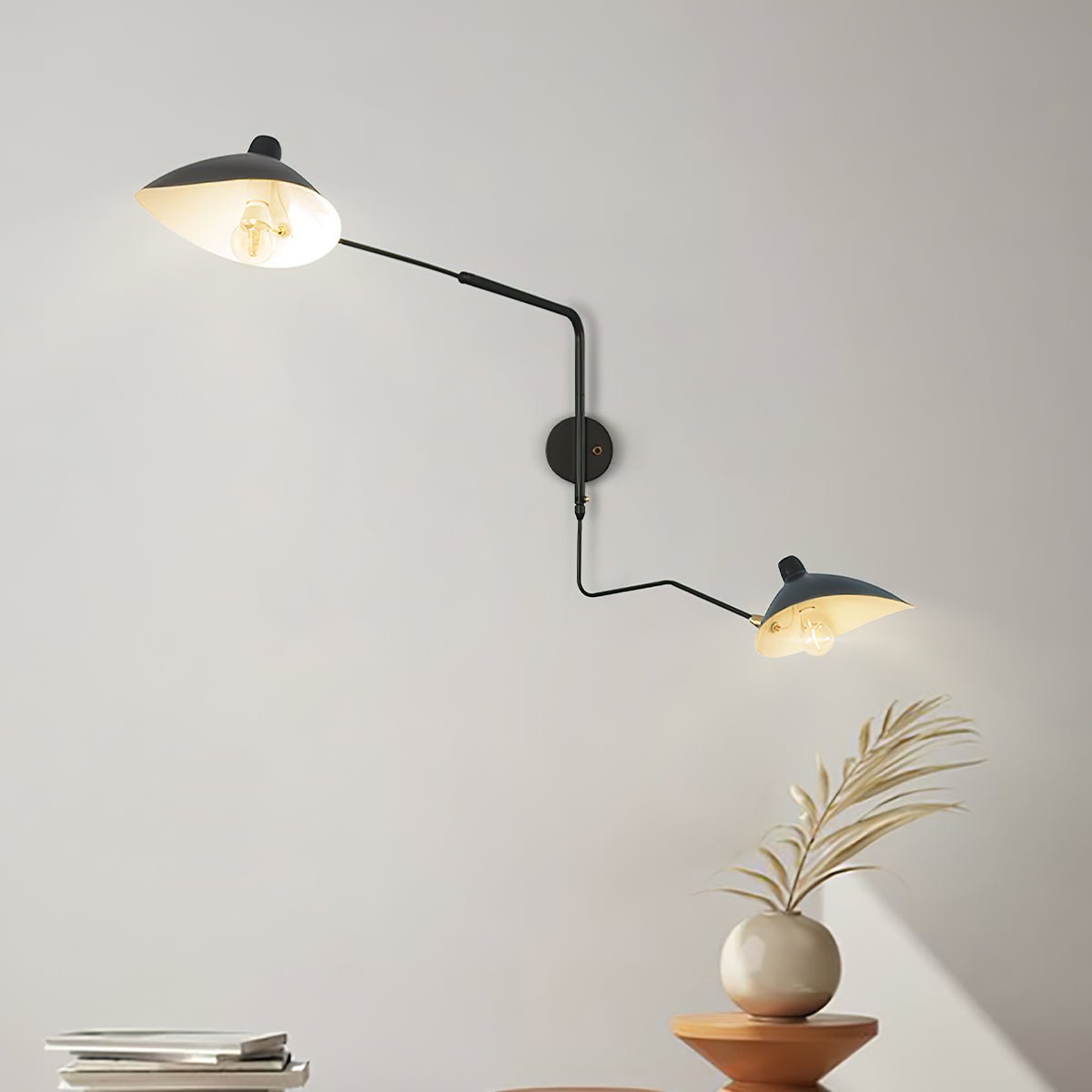 Wall Lamp with Adjustable Joint Arm Black Modern Design for Living Room Study Hallway | Sansoti