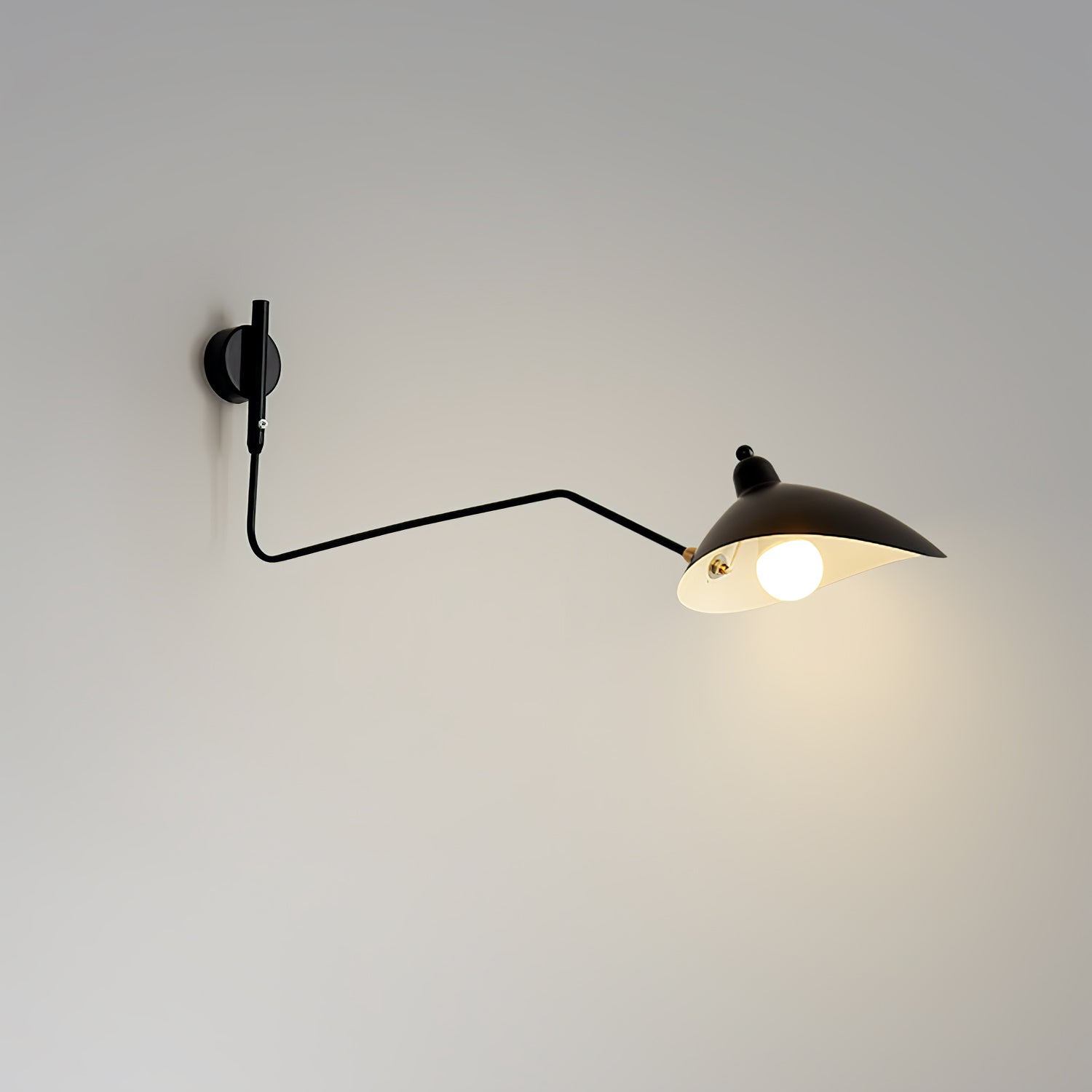 Wall Lamp with Adjustable Joint Arm Black Modern Design for Living Room Study Hallway | Sansoti