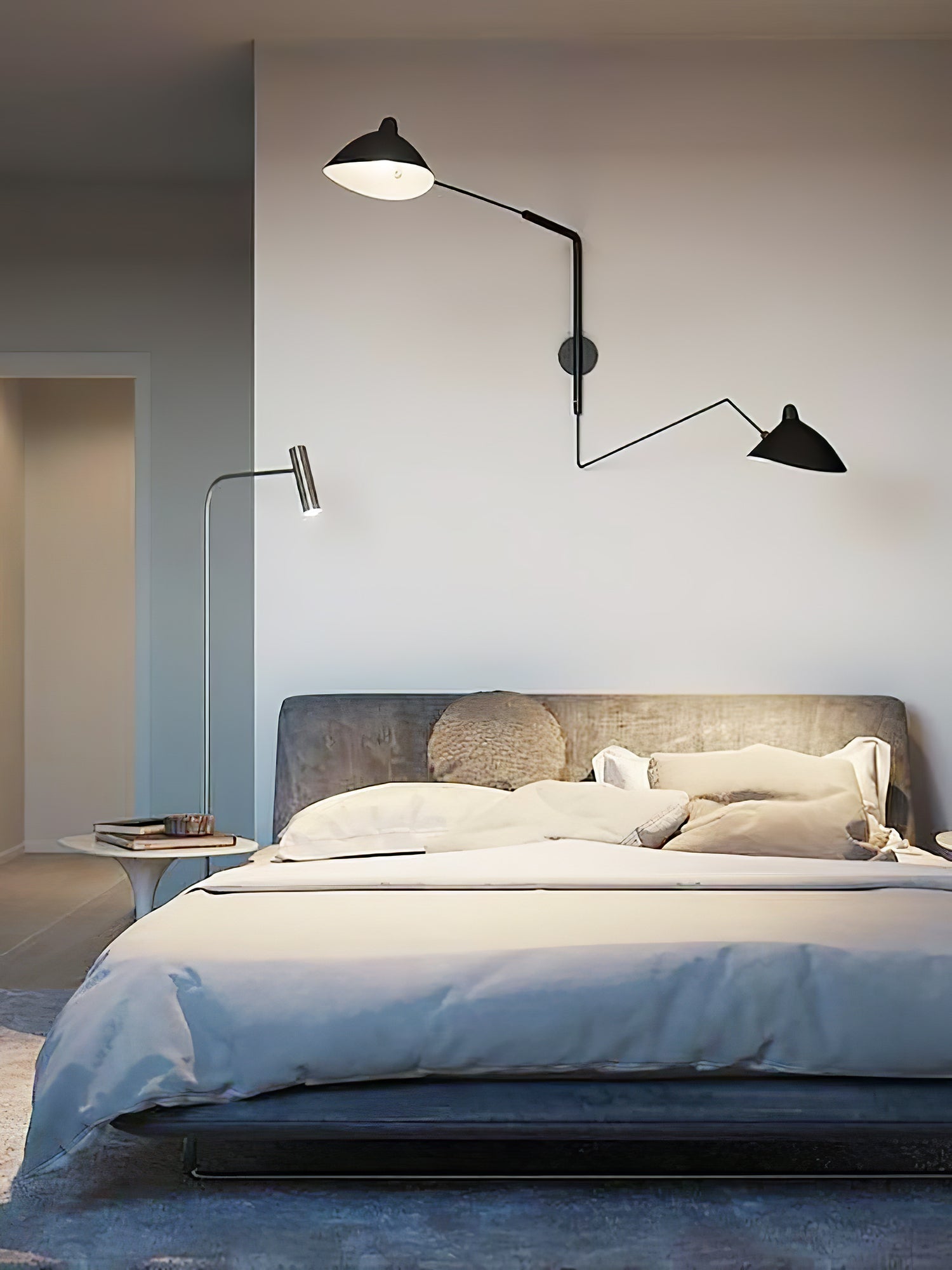 Wall Lamp with Adjustable Joint Arm Black Modern Design for Living Room Study Hallway | Sansoti