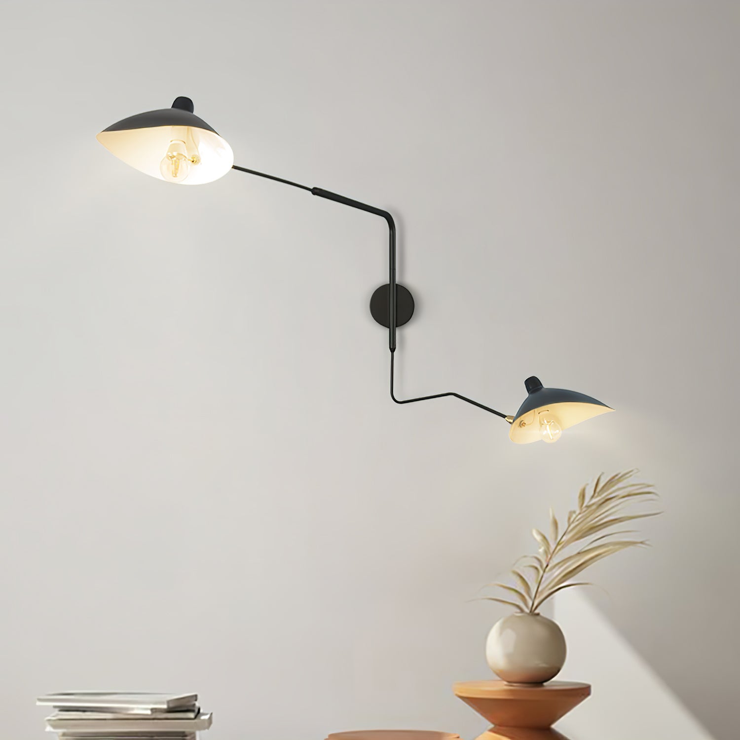 Wall Lamp with Adjustable Joint Arm Black Modern Design for Living Room Study Hallway | Sansoti