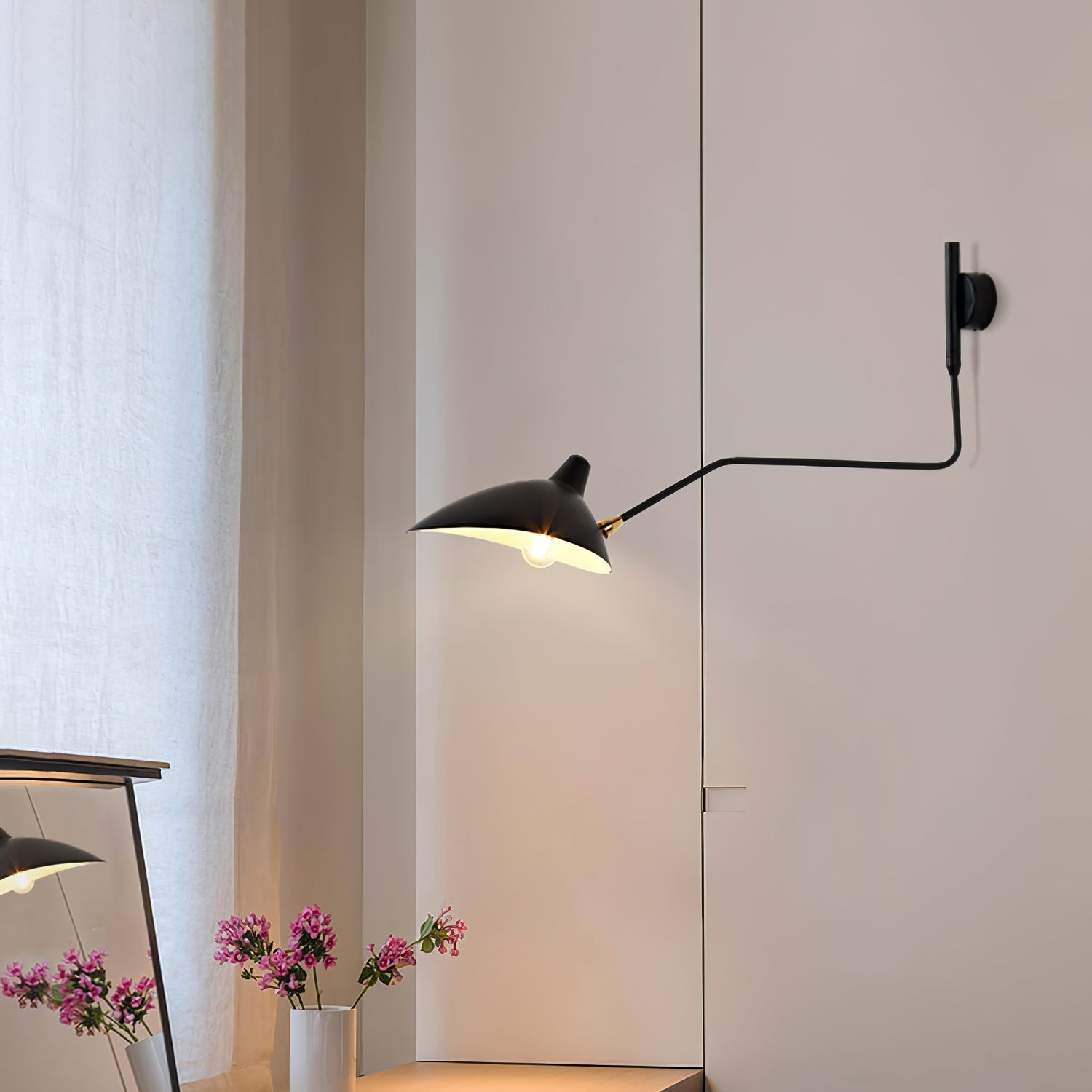 Wandlamp Verstelbaar Staal 1-Kops / 2-Kops 60-140 cm Modern Design Metaal Messing Chroom E26/E27 Fitting Instelbare Kap Richtbaar Licht Interieur | Sansoti