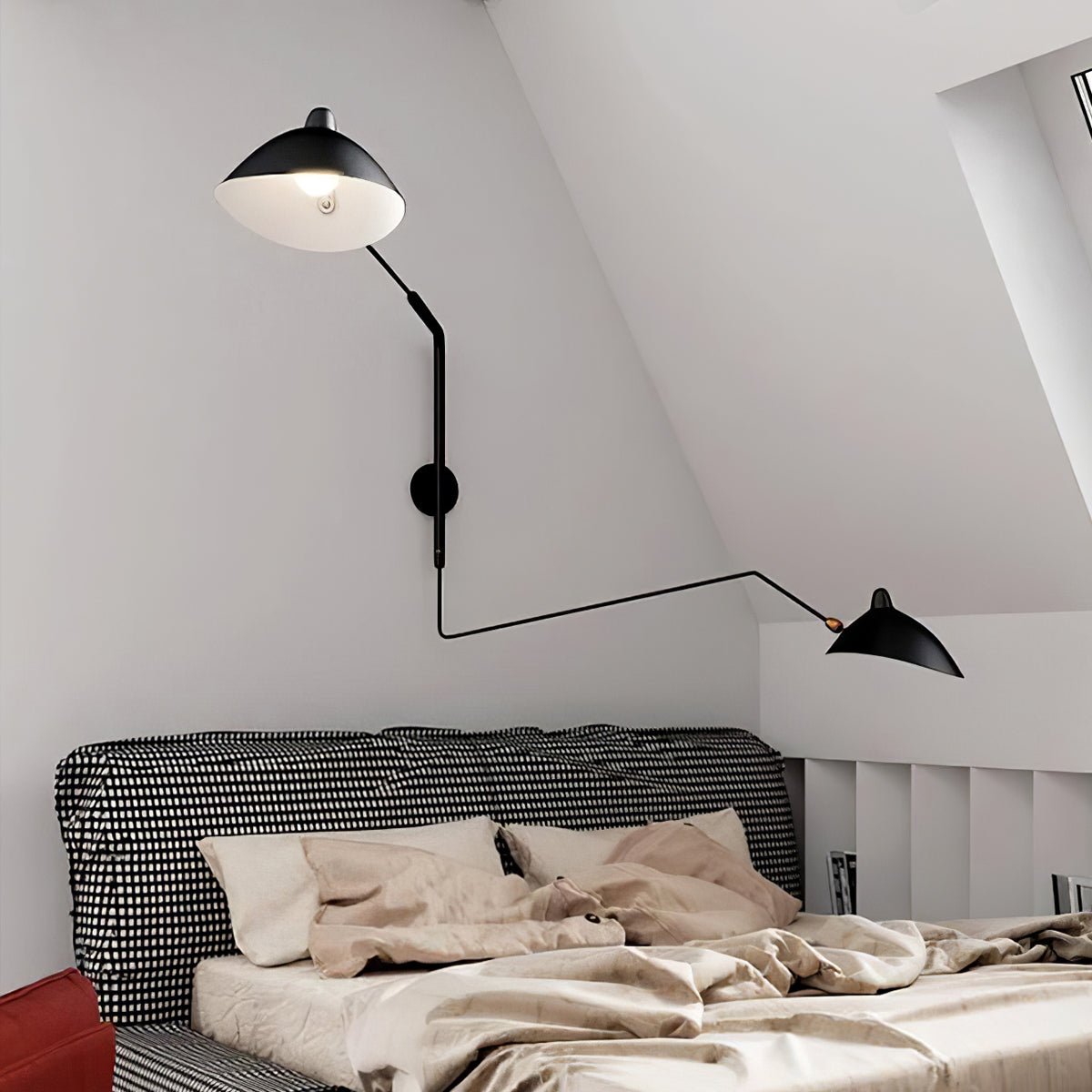 Wall Lamp with Adjustable Joint Arm Black Modern Design for Living Room Study Hallway | Sansoti