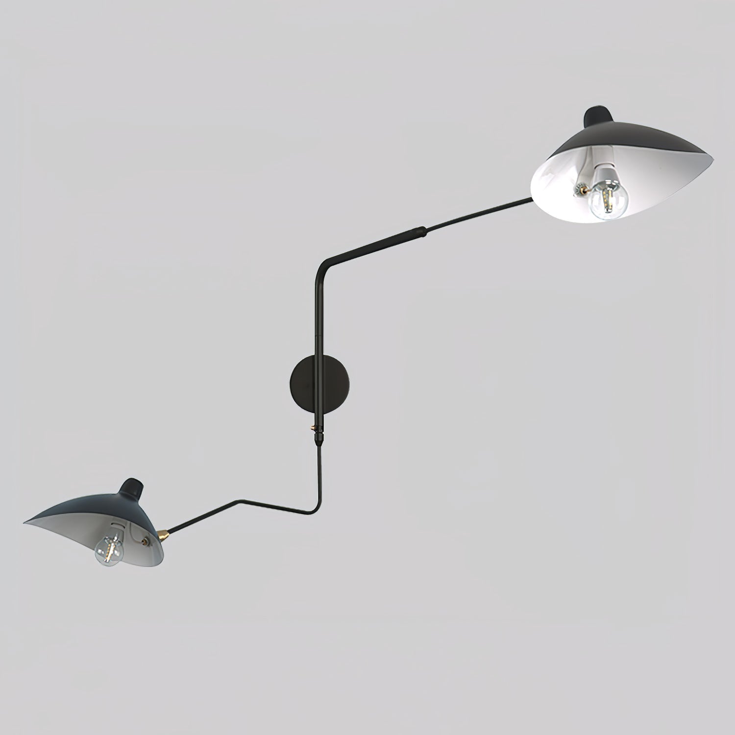 Wall Lamp with Adjustable Joint Arm Black Modern Design for Living Room Study Hallway | Sansoti